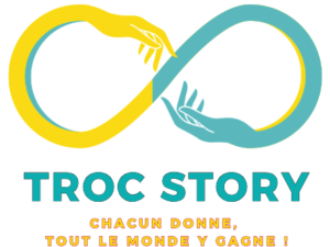 Support graphique de la campagne interne TrocStory créé par Sylvie Fabri (sfabri) pour la Caf06.