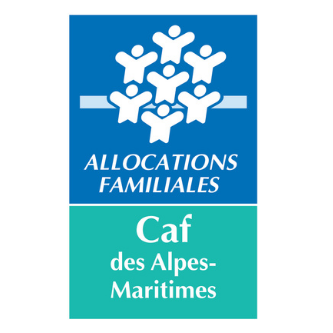 Logo institutionnel de la Caf des Alpes-Maritimes utilisé dans le cadre de projets de communication réalisés par Sylvie Fabri (sfabri).